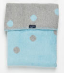 Zaffiro Памучно бебешко одеяло сиво/синьо точки 75x100 см